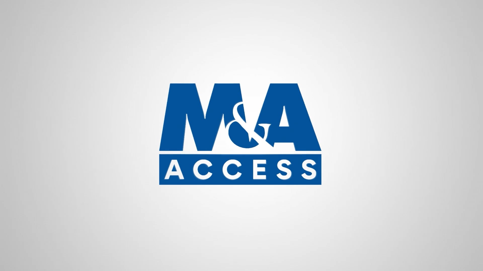 M&A Access logo: large blue 'M&A' with ampersand, and 'ACCESS' in white letters on a blue bar beneath, on a light gray background